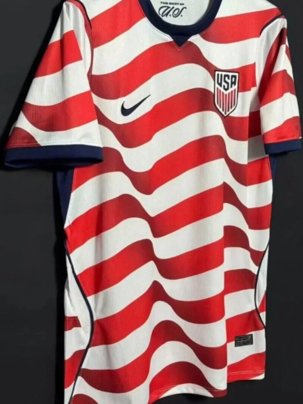 Nike Boys USA Red & White Wavy Soccer Jersey
